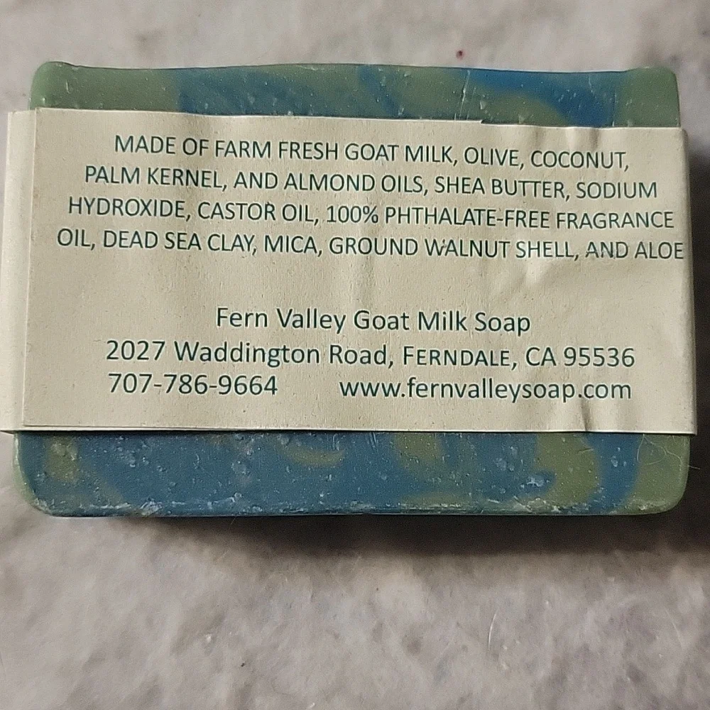 Natural Fern Valley Goat Milk Soap Dead Sea Mineral Seaside Escape Bar 4.5 Oz